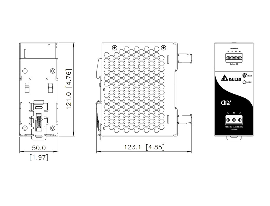 Delta DRP024V120W1B DIN Rail CliQ II Series - Image 2