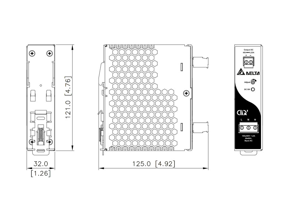 Delta DRP048V060W1B DIN Rail CliQ II Series - Image 2