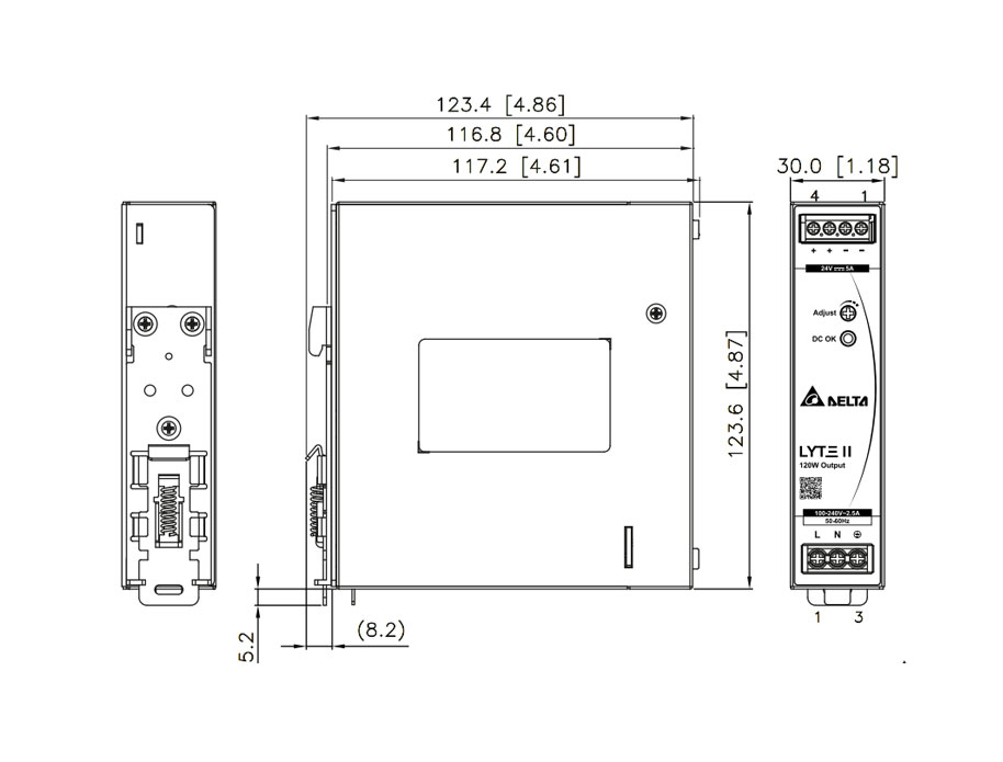 Delta DRL-48V120W1EN DIN Rail LYTE II Series - Image 2