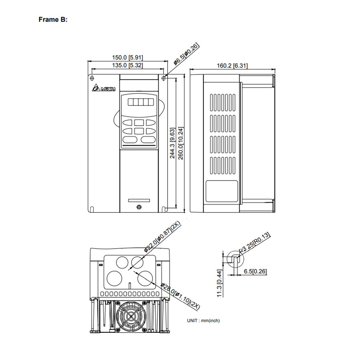 Delta VFD037B43A VFD-B Series Drive - Image 5