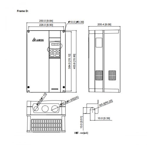 Delta VFD220B43P VFD-B Series Drive - Image 3