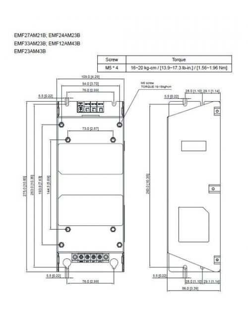 emf23am43b-EMC-Filter-Delta-AC-Drive-Diagram